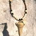 Wire-wrapped Fossilized Shark's Tooth Necklace