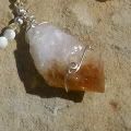 Natural Citrine Crystal Pendant Necklace