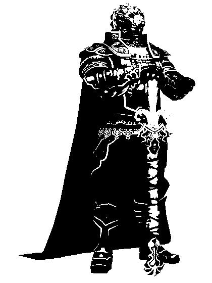 ganon in black abnd white