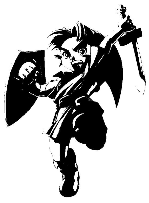 young link in black and white pop art