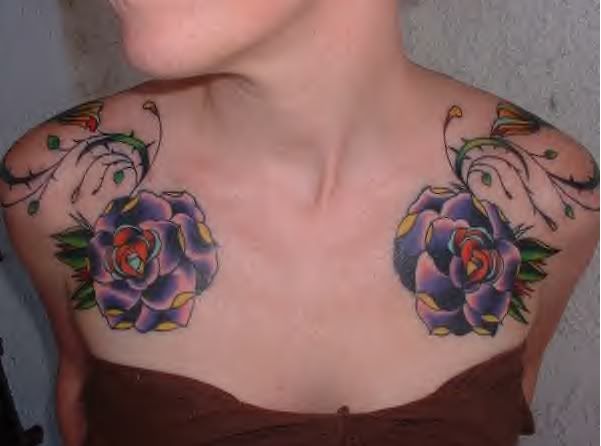 cherry blossom tattoos on side