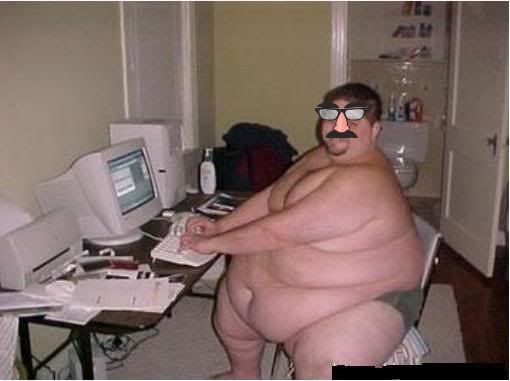 really fat guy on computer. posted September 14, 2010