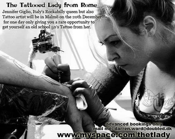 If you are interested in getting a old school Tattoo by The Tattooed Lady