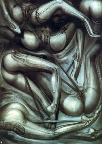 hr giger wallpaper. (paul booth tattoo pic)