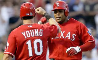 Both Michael Young and Andruw Jones had big nights in the Rangers Tuesday win over Anaheim.