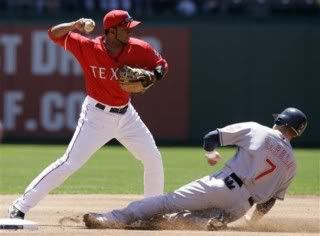 Elvis Andrus bailed Texas out Monday night with a stellar defensive play to save the game.