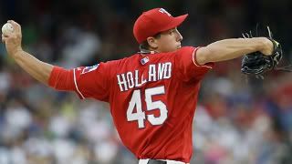 Rookie Derek Holland went six innings and picked up the win Saturday night.