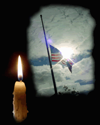 US Flag at Half Staff with Candle Pictures, Images and Photos
