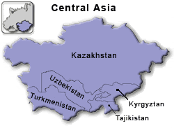 map of Uzbekistan and Central Asia