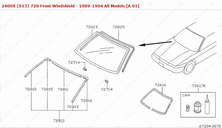 Nissan 240sx windshield glass #8