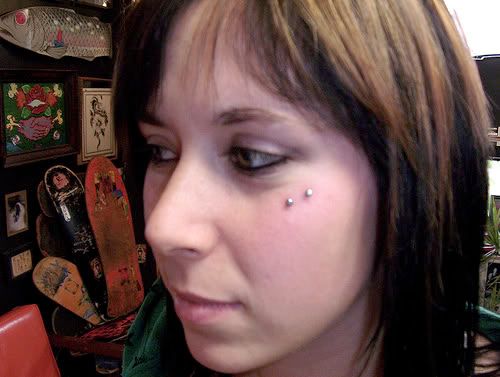 piercing in the eyebrow. anti-eyebrow piercing Got