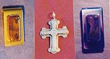 Money clips with one-off cabs, plus sterling fabricated cross.