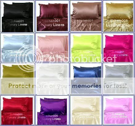 4pcs New Soft Queen Hot Pink Silk Y Satin Bed Sheet Pillowcases Set Deep Pocket